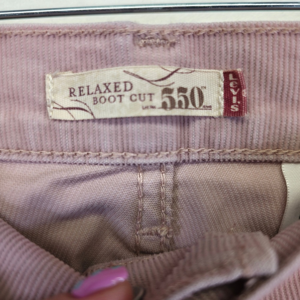 Levi's 550 Relaxed Boot Cut Corduroy Women's Pants Mauve Size 14M - Picture 9 of 14